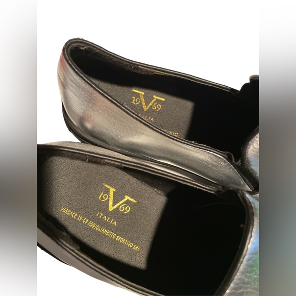 Versace 1969 RETRO silver metallic slide on sneakers size 37 (US7) black bottom - Picture 7 of 10